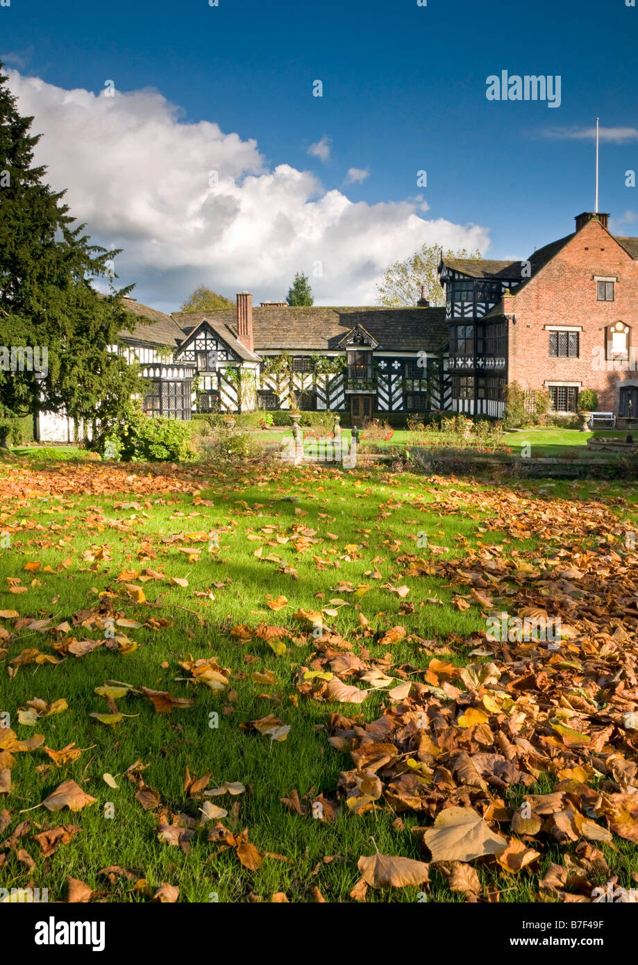 Autumn at Gawsworth Old Hall, Gawsworth, Near Macclesfield, Cheshire, England, UK Stock Photo