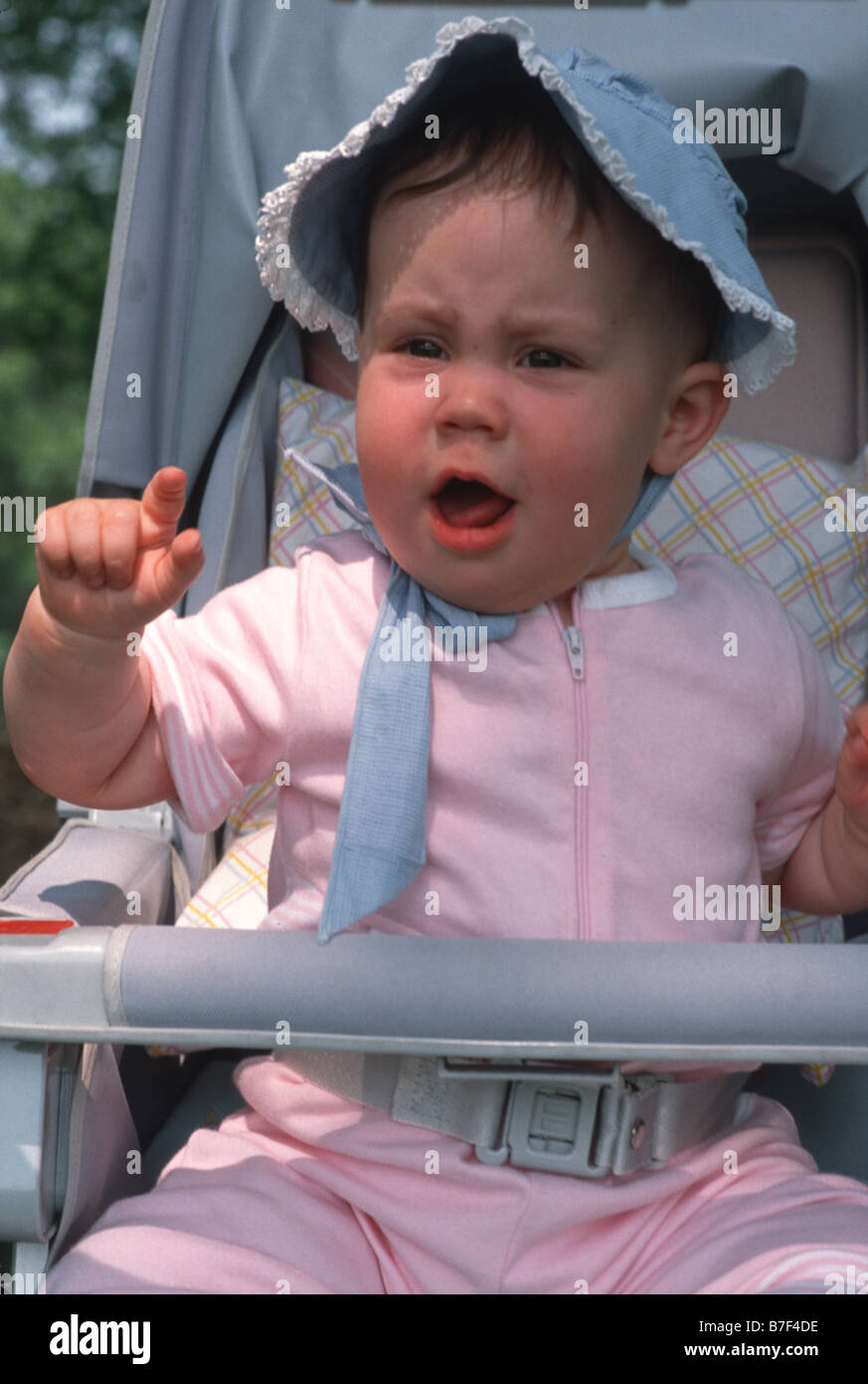 Baby girl expressing herself Stock Photo