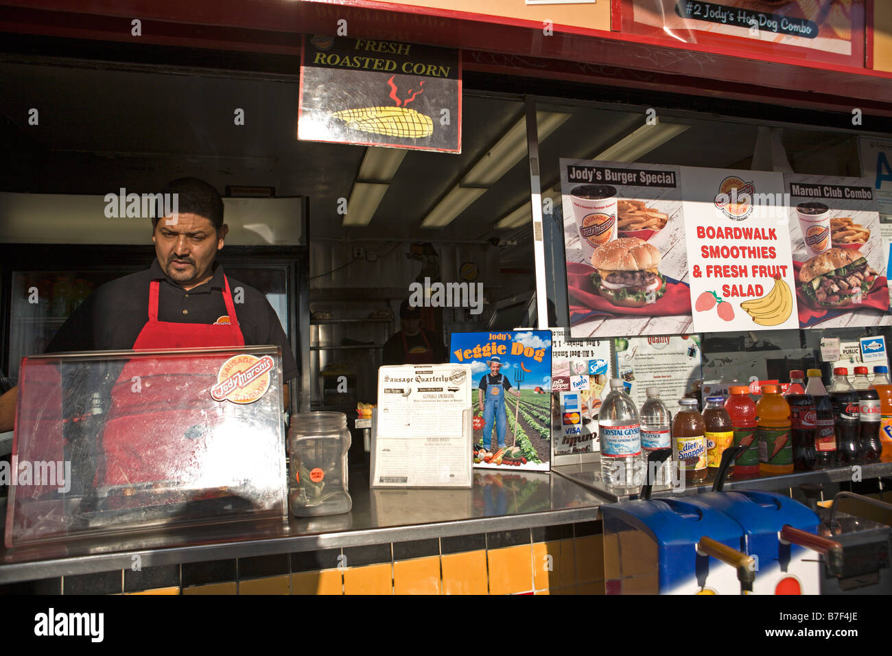 Sausage vendor at Muscle Beach in Venice Los Angeles California USA