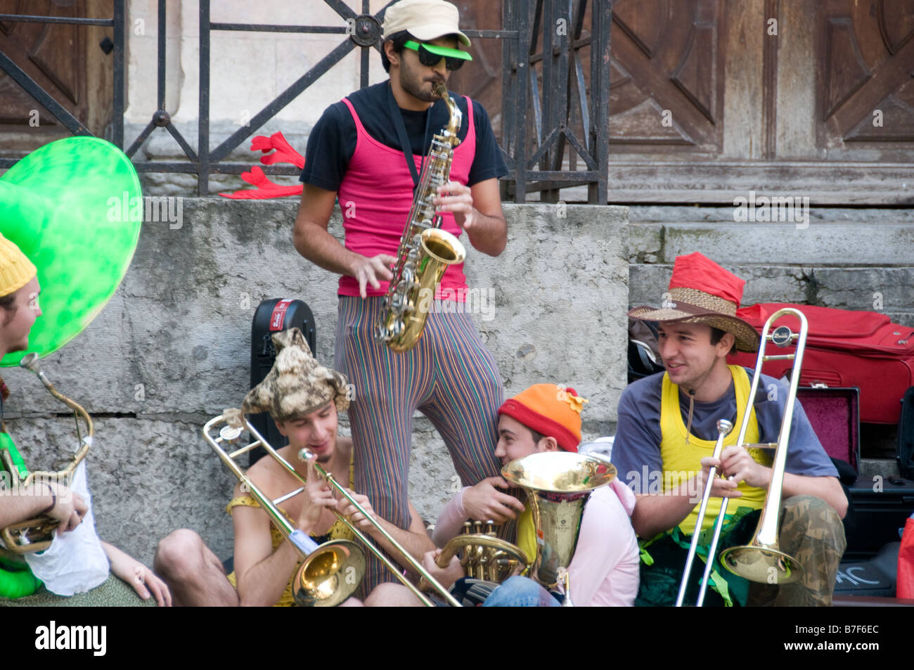 Funny Band in Lyon Stock Photo Alamy