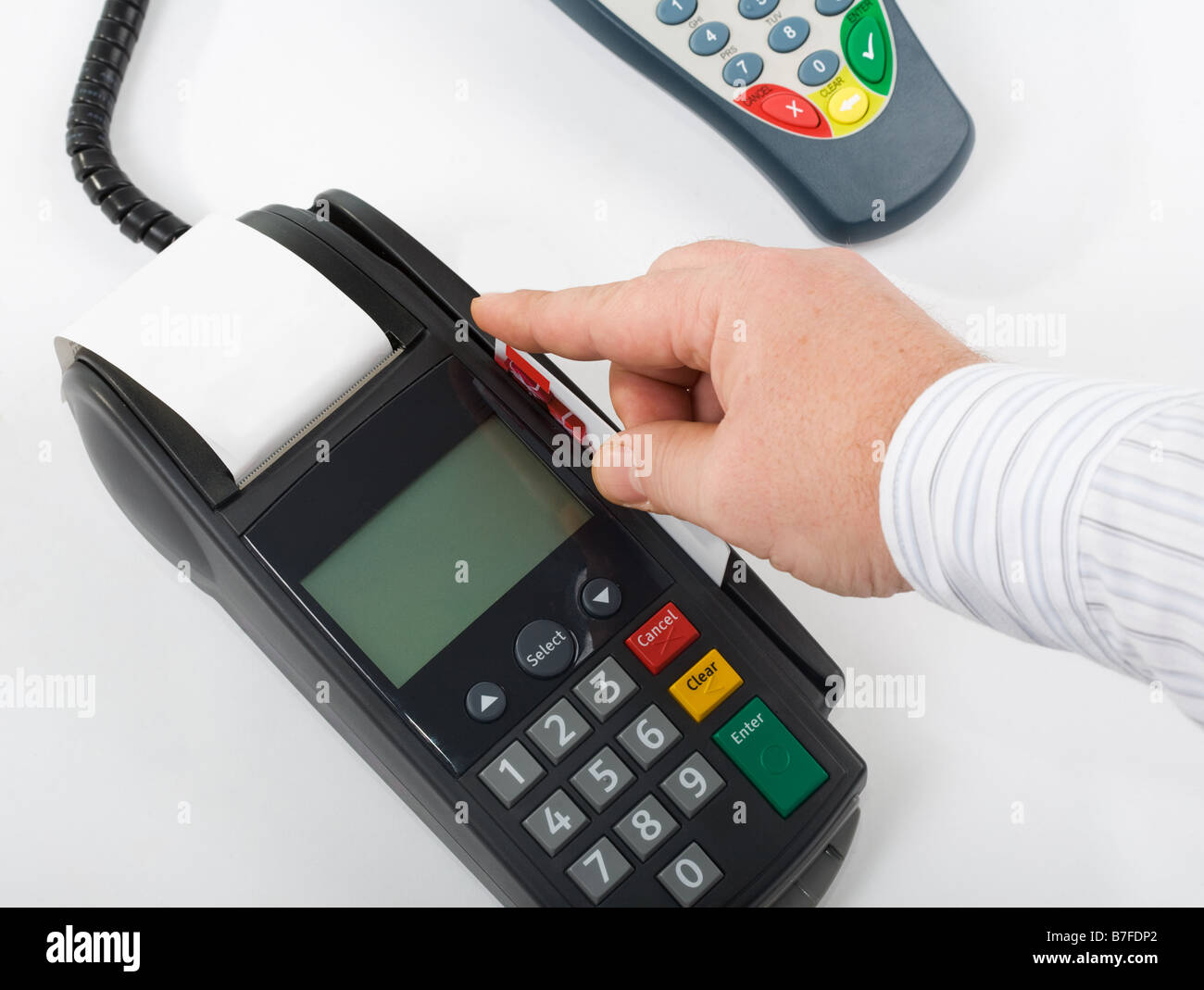 Paying credit card terminal POS terminal for payment Stock Photo Alamy