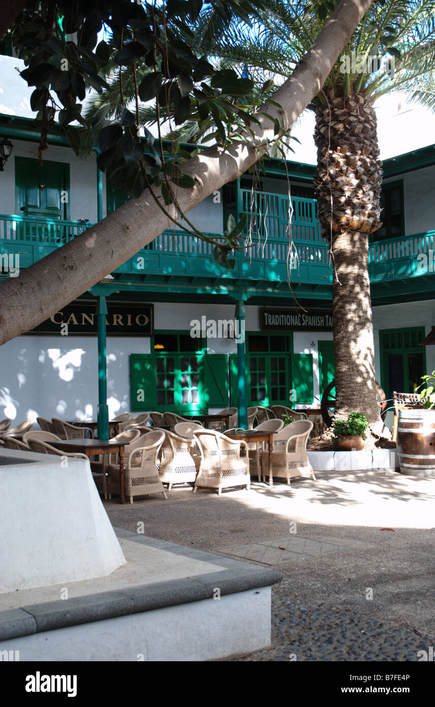 Village Square with bars clubs restuarants in Costa Teguise Old Town