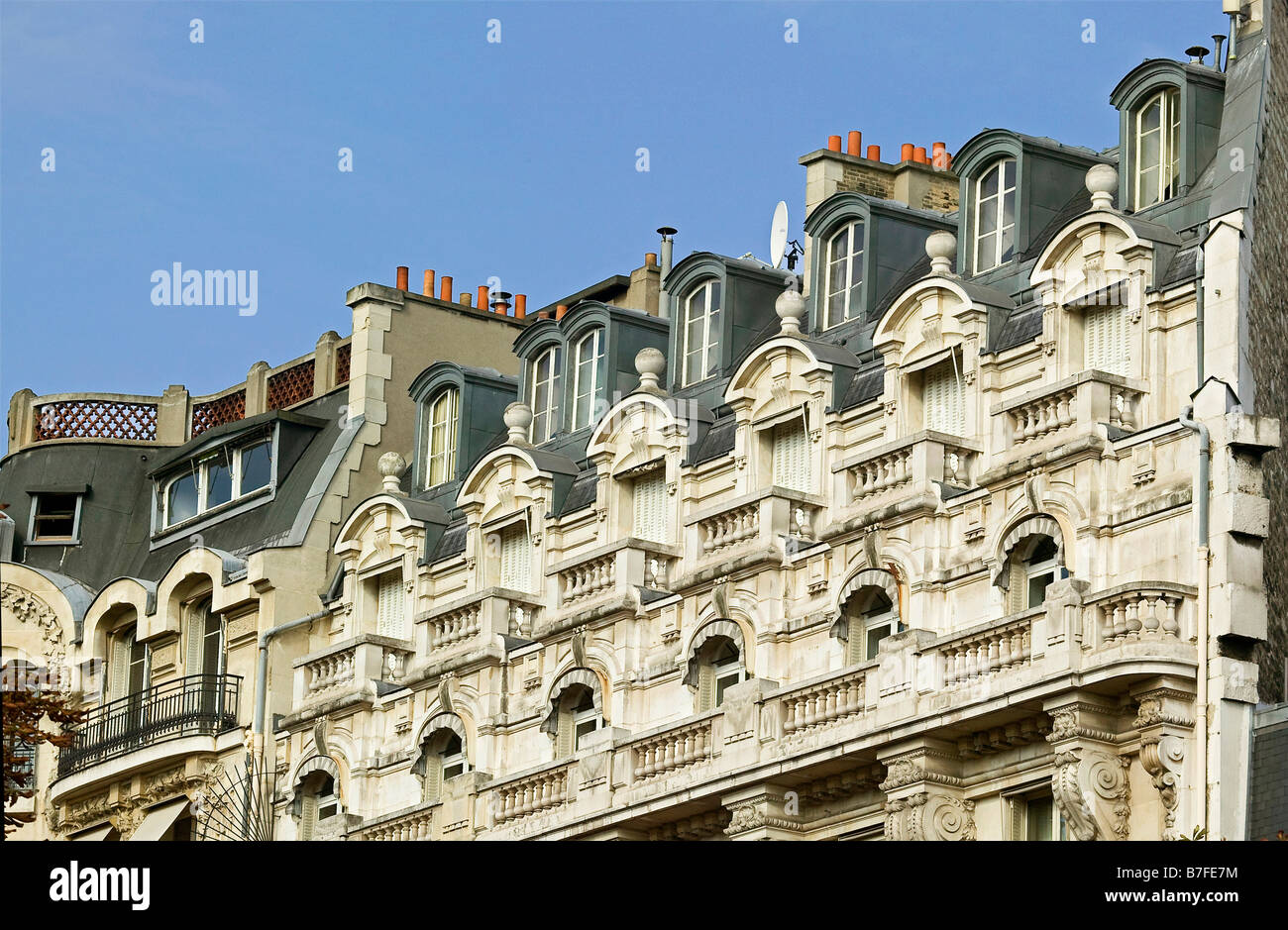 architecture apartment in Paris Stock Photo