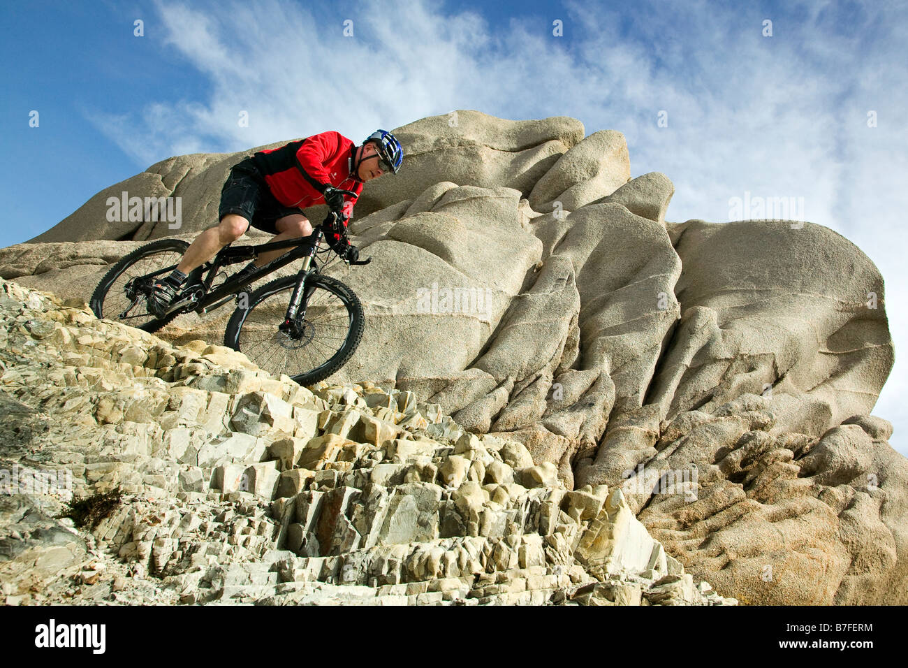 Mountain biking in Sardinia Italy Stock Photo