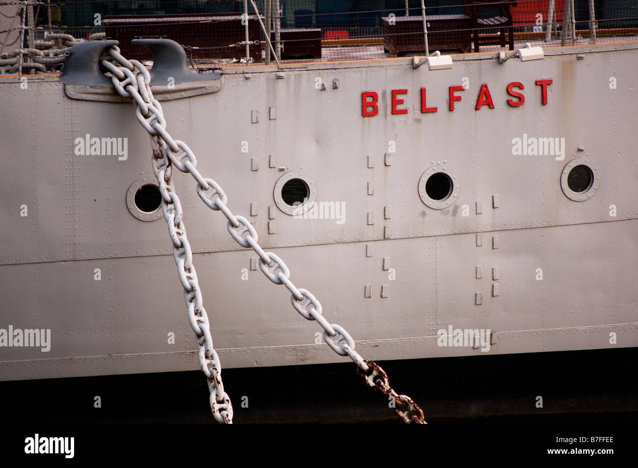 Stern of HMS Belfast Stock Photo