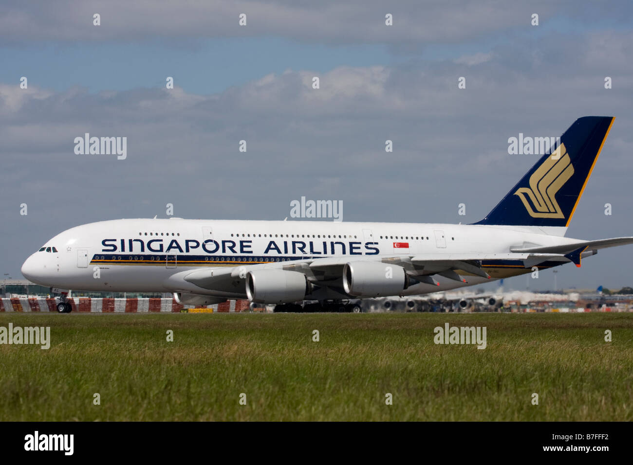 Singapore Airlines Airbus A380 London Heathrow, United Kingdom. Stock Photo