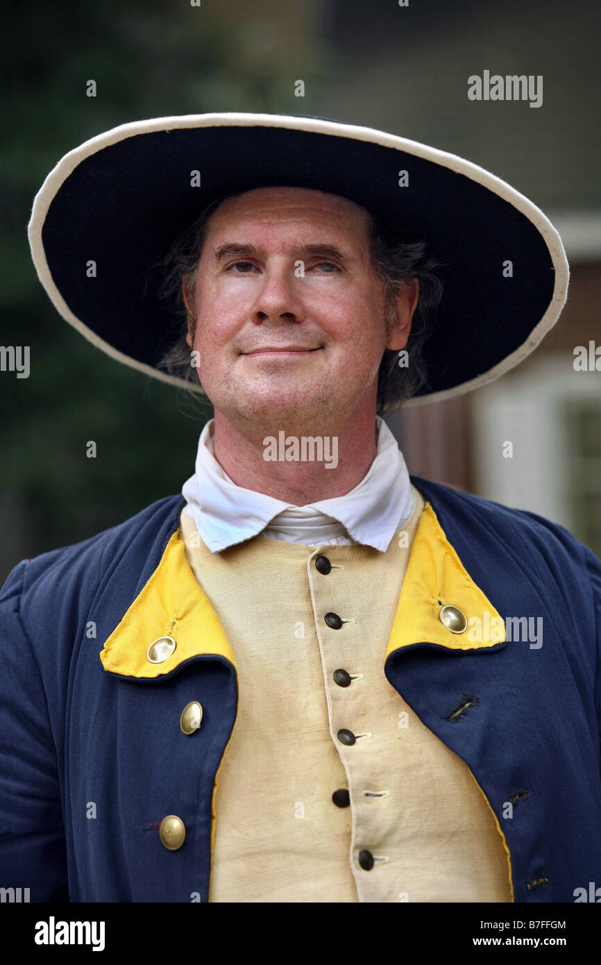 Actor dressed up as a Quaker, Betsy Ross House, Philadelphia, Pennsylvania, USA Stock Photo