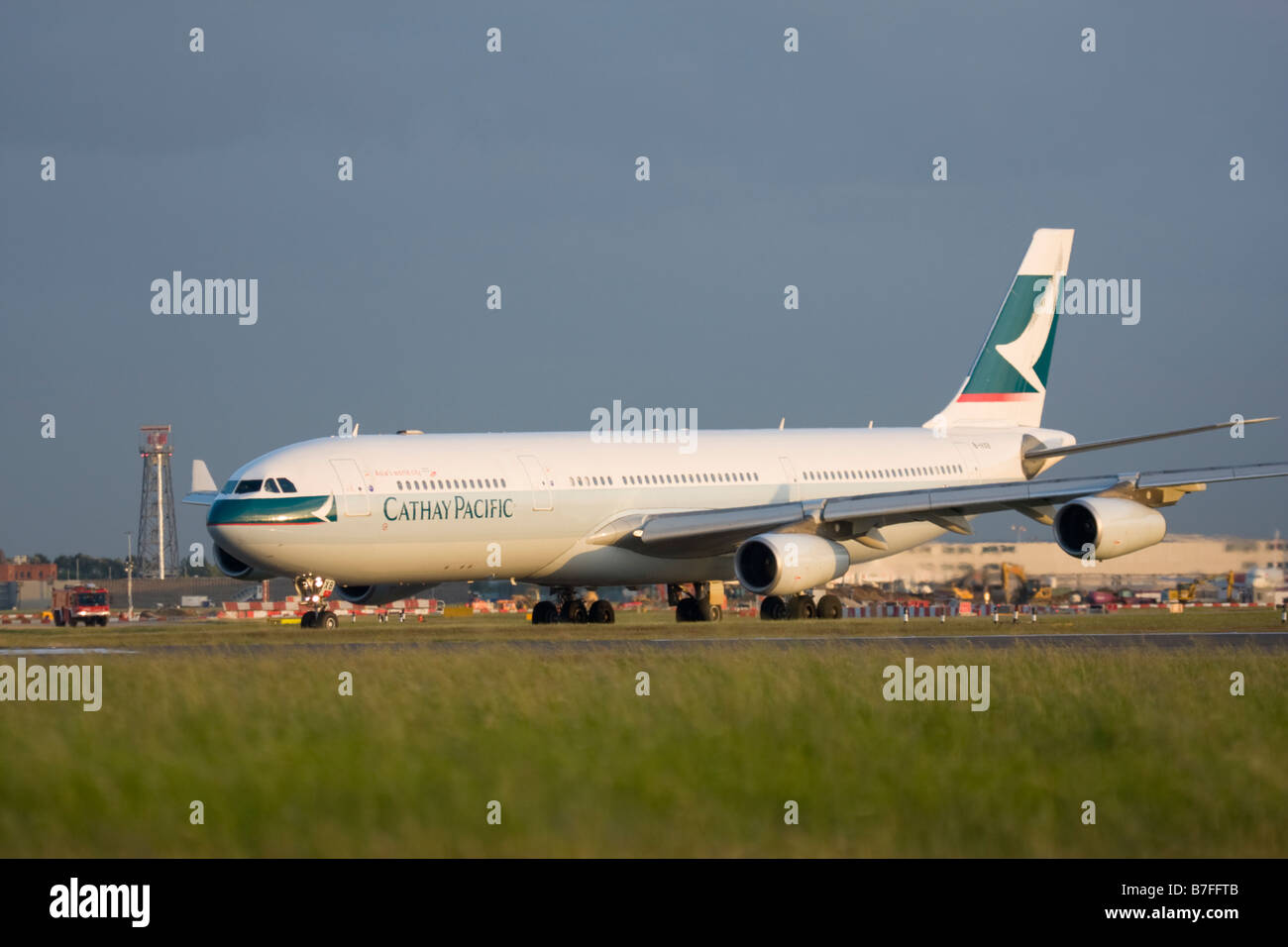 Cathay Pacific Airways Airbus A340-313X at London Heathrow airport. Stock Photo