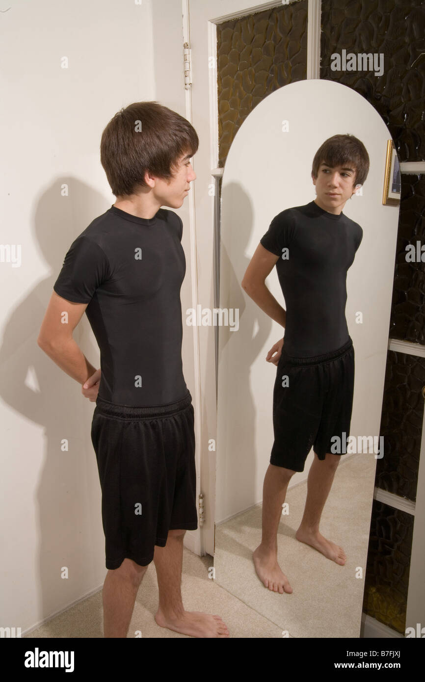 Slender Teenage Boy Evaluates His Body In Full Length Mirror Tustin Ca Model Released Slender Teenage Boy Evaluates His Body In Full Length Mirror Tustin Ca Model Released