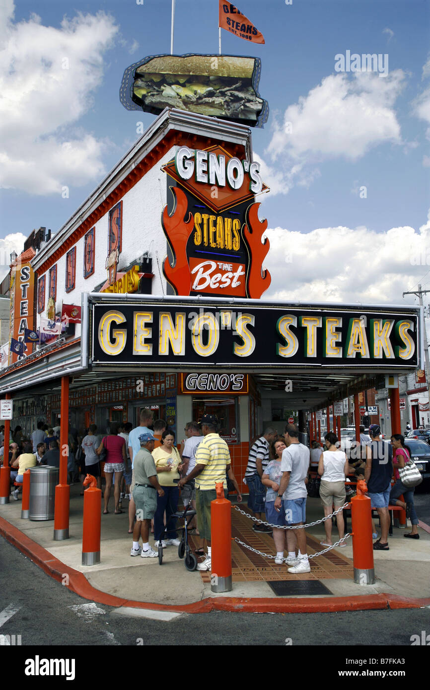 Geno's Steaks, Philadelphia, Pennsylvania, USA Stock Photo - Alamy