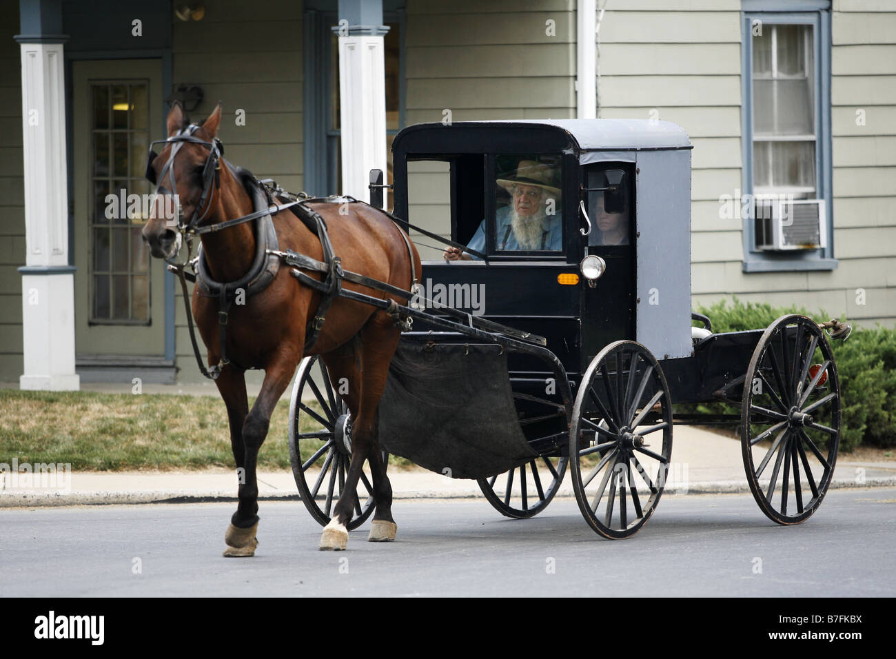 Amish Buggy, Lancaster County, Pennsylvania, USA Stock Photo