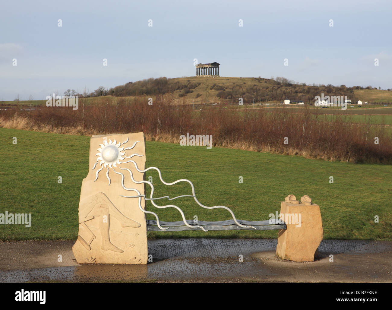 Penshaw Monument from Herrington Country Park, Sunderland, England, UK