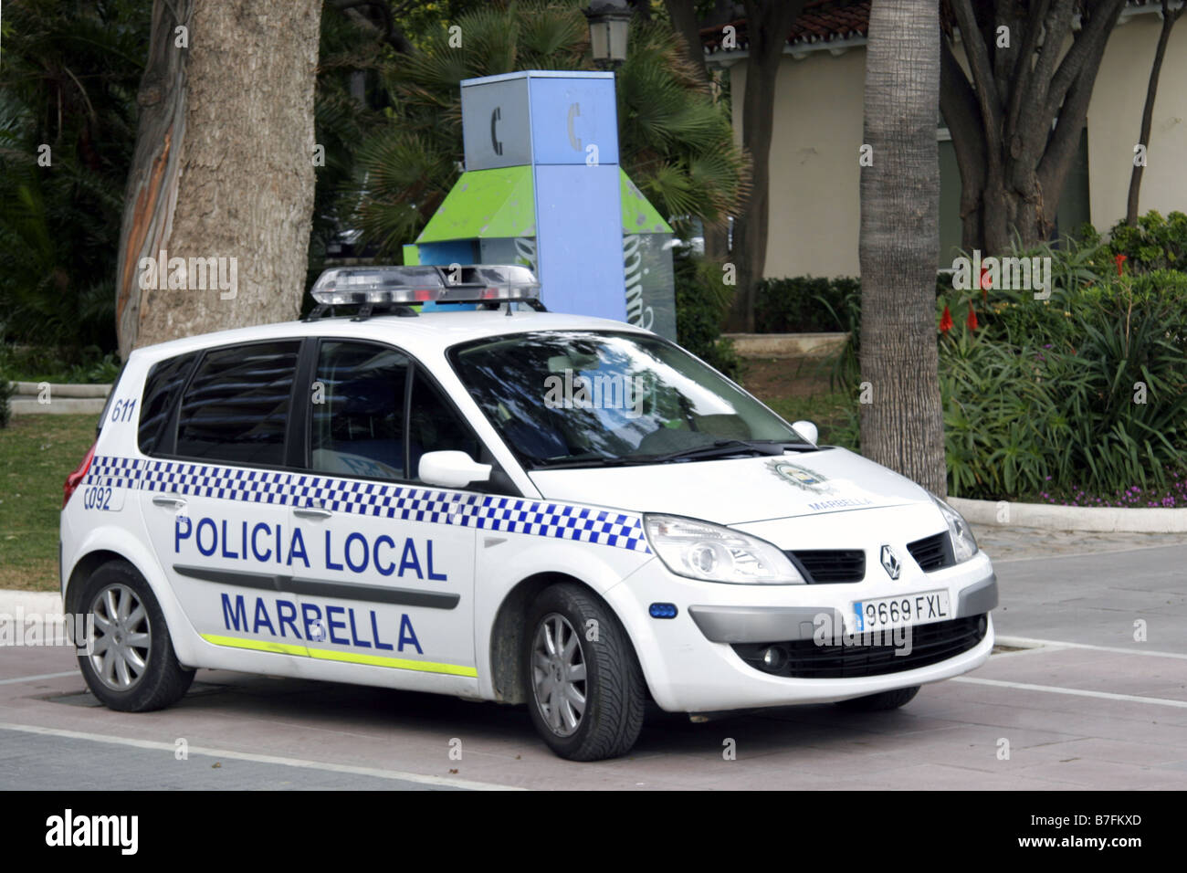 Police car Marbella Costa Del Sol Spain Stock Photo - Alamy