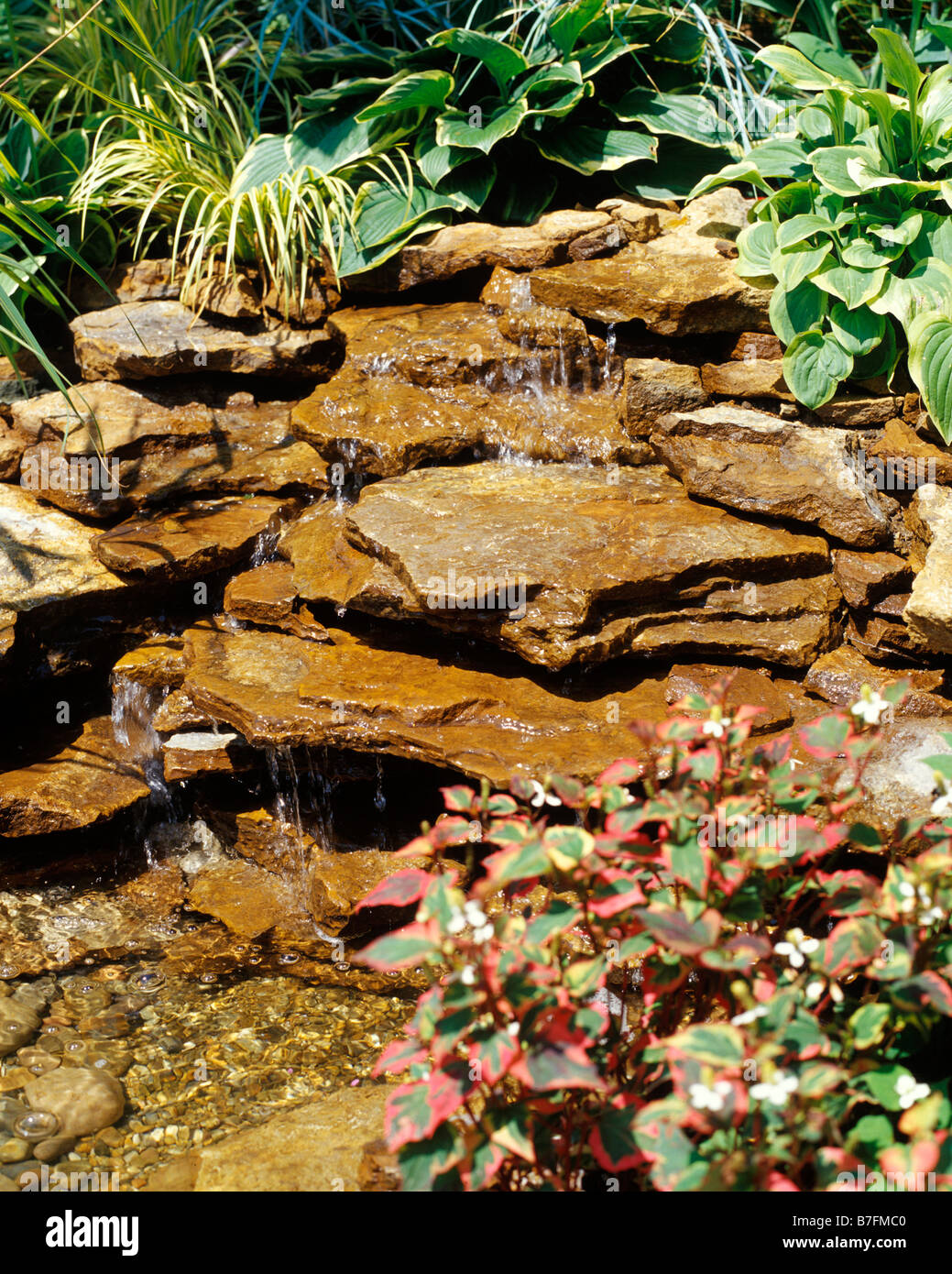 SMALL GARDEN WATERFALL Stock Photo - Alamy