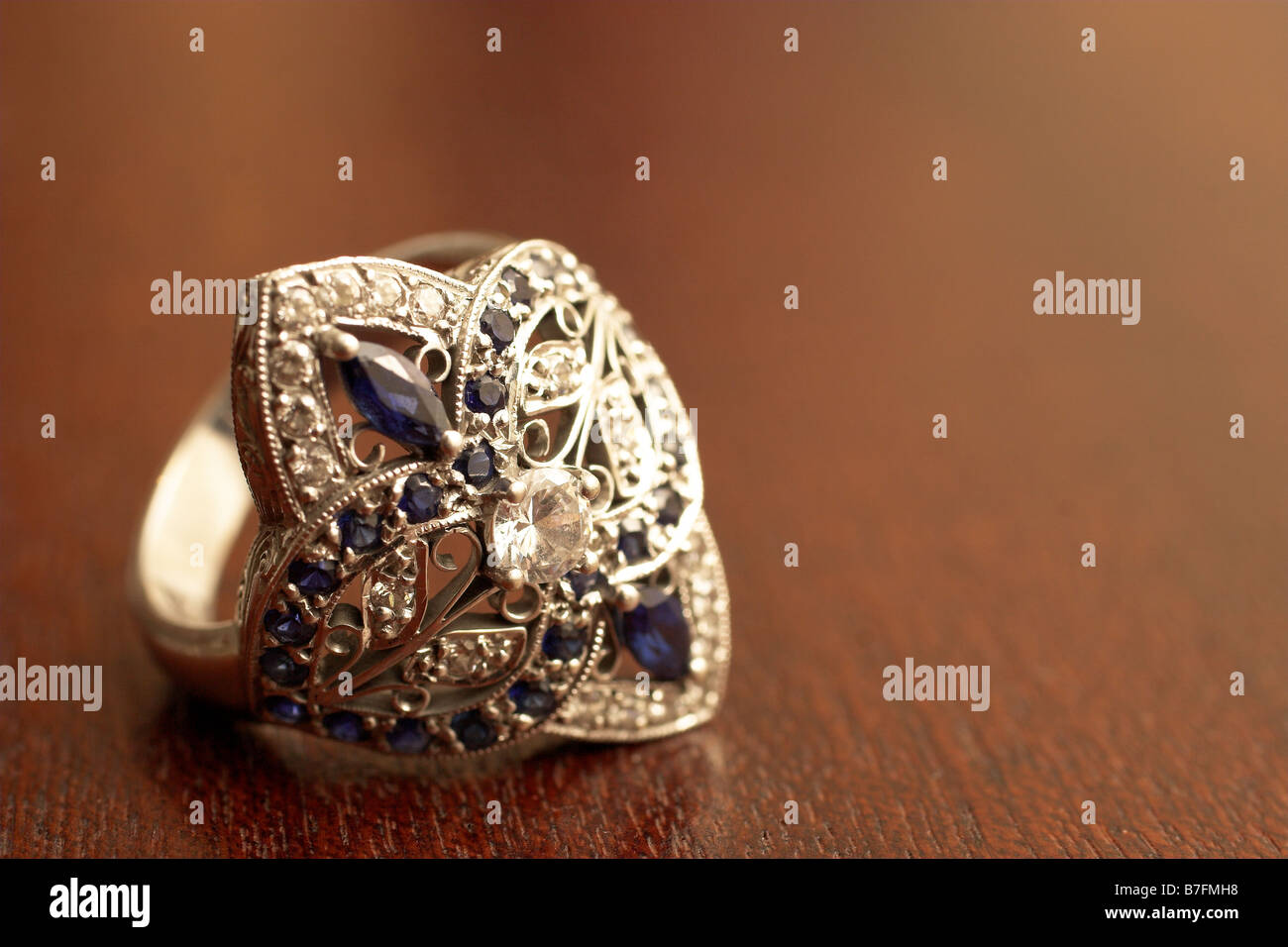 Jewel encrusted wedding ring Stock Photo Alamy