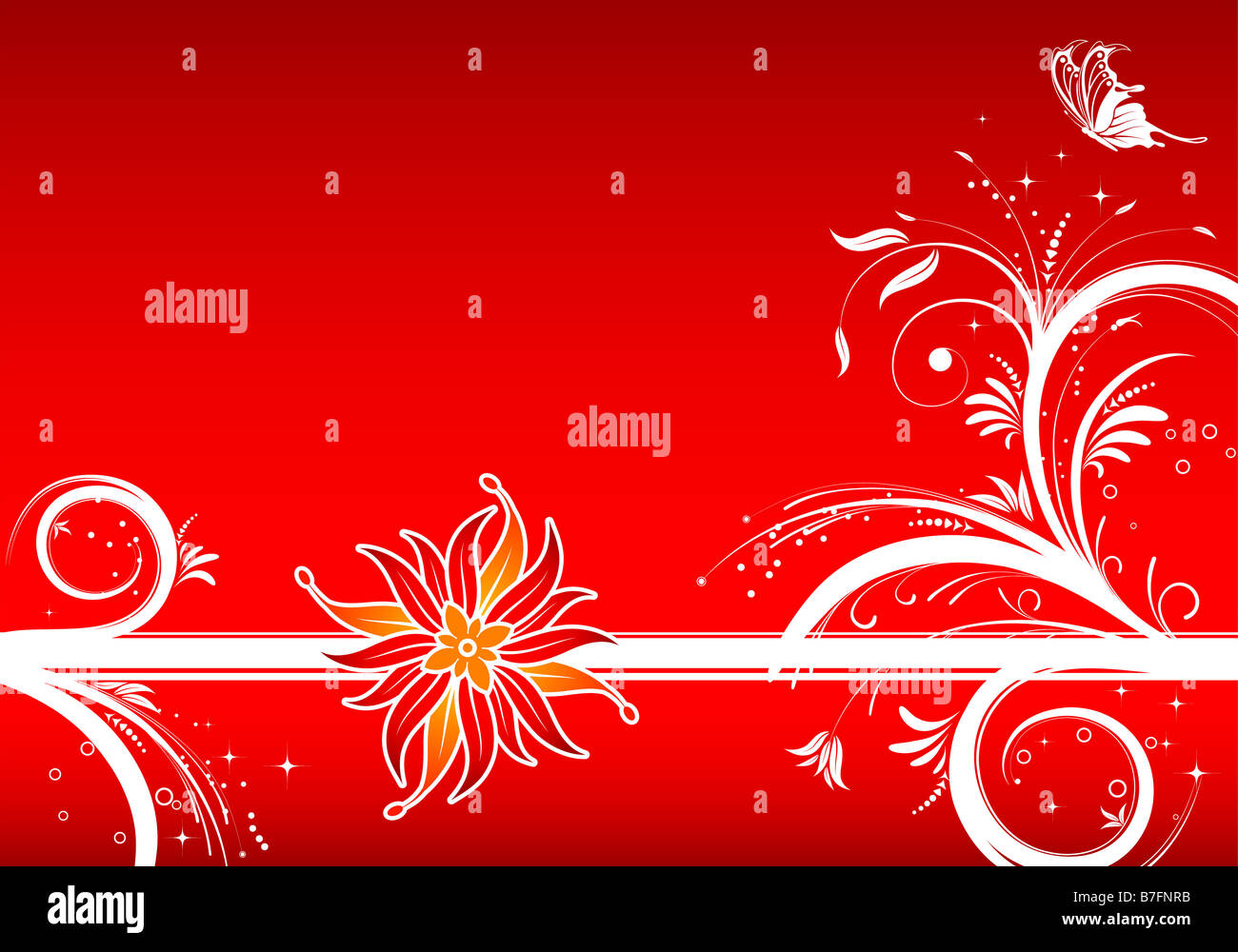 Floral background with butterfly Stock Photo - Alamy