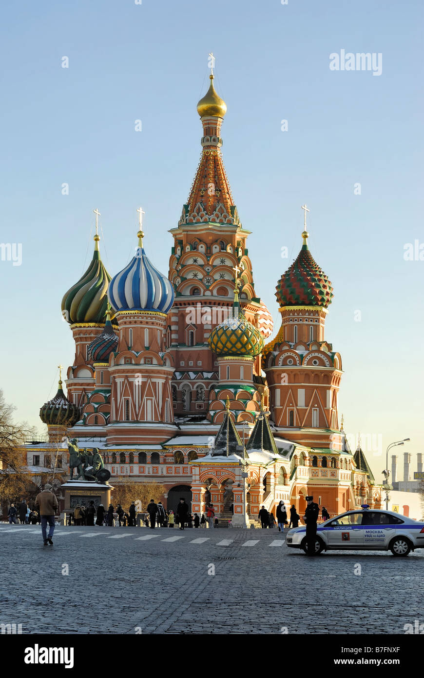 Famous St Basil cathedral Red Square Moscow Russia Stock Photo