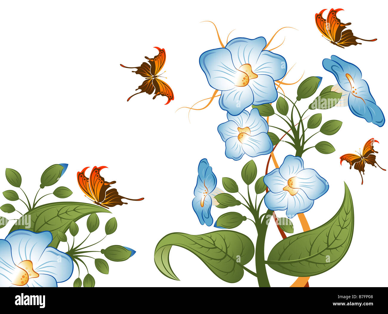Floral Background with Butterfly Stock Photo - Alamy