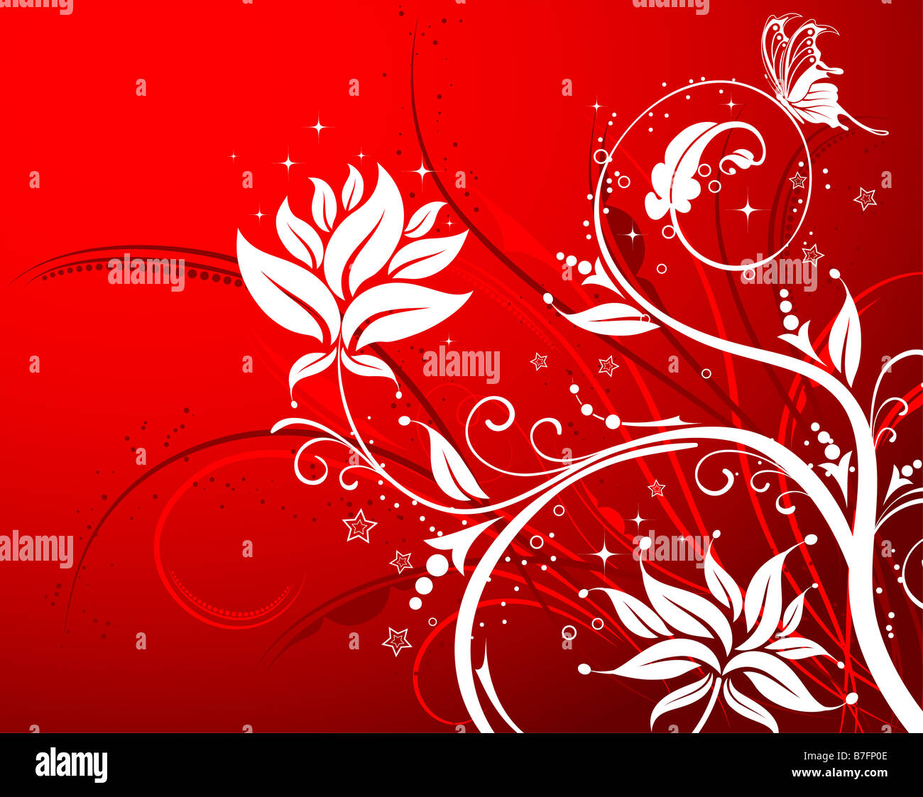 Floral Background with Butterfly Stock Photo - Alamy
