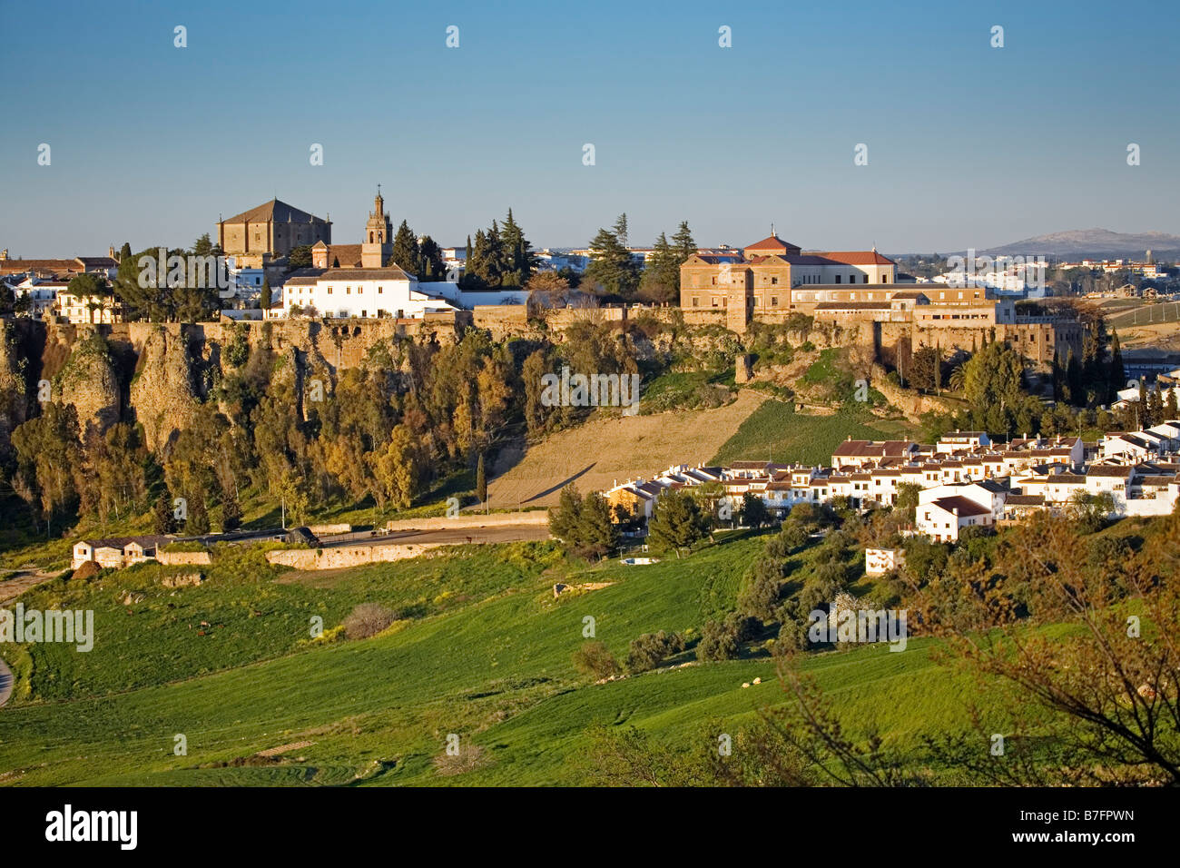 Panoramic view of Ronda Serrania de Ronda Malaga Andalusia Spain Stock Photo