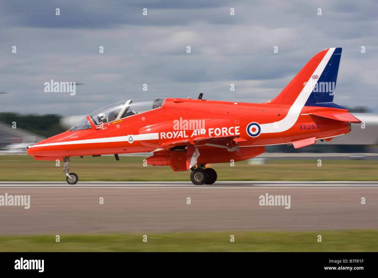 Royal Air Force British Aerospace Hawk T.1A of aerobatics display team Red Arrows Stock Photo