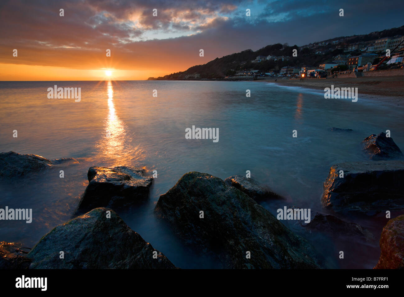 Sunset at Ventnor Bay, Isle of Wight Stock Photo