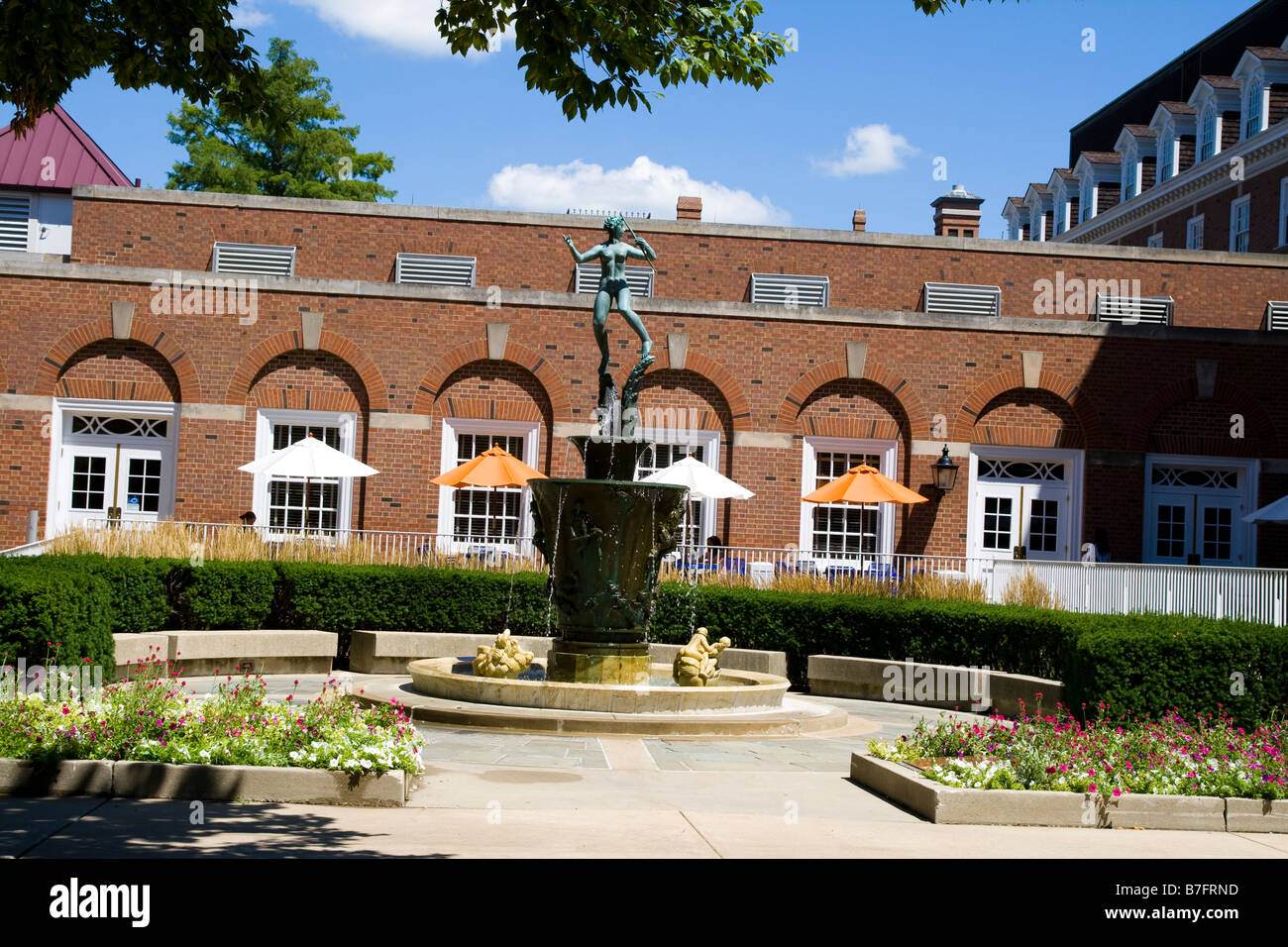 Fountain of the campus of University of Illinois at Urbana Champaign USA Stock Photo