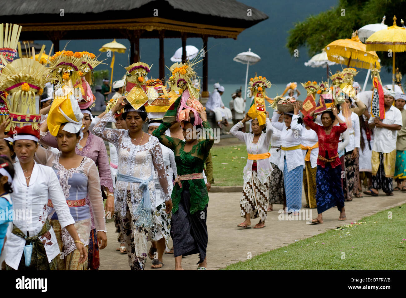 People at a Purification ceremony taken in Bali Stock Photo Alamy