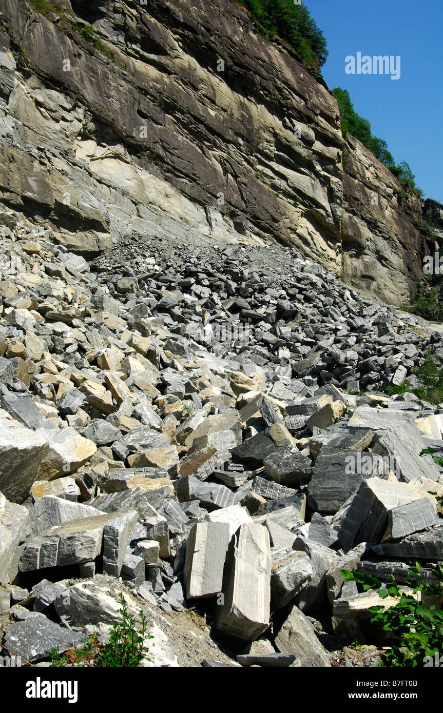 Quarry, Riveo, Maggia valley, Ticino, Switzerland Stock Photo