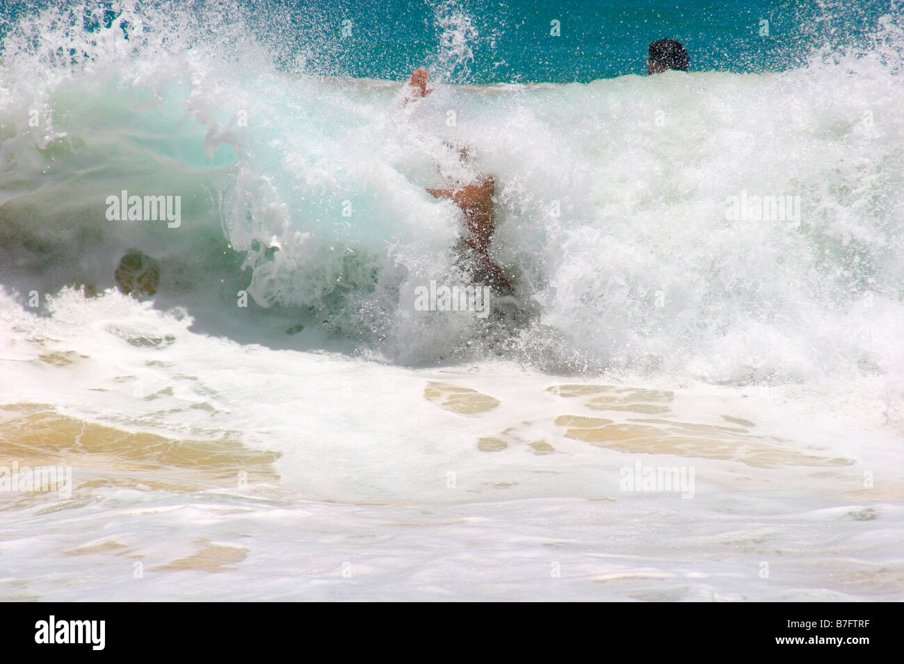 Body Surfer at Sandy Beach Oahu Hawaii Stock Photo Alamy