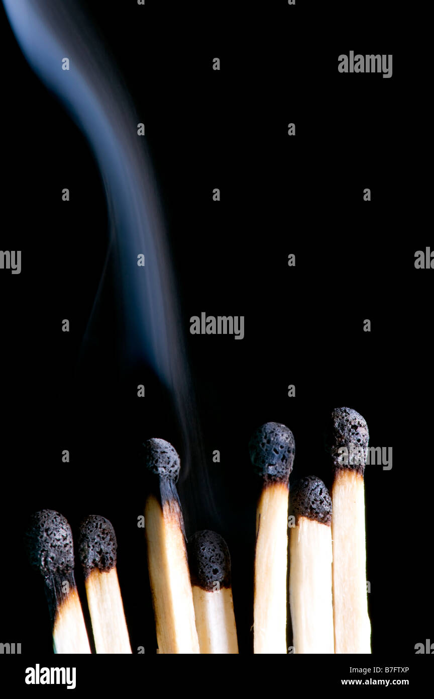 object on black match with smoke Stock Photo Alamy