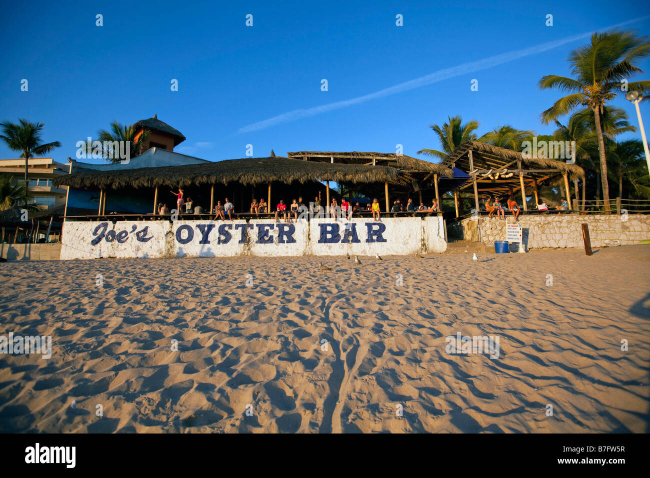 Joes Oyster Bar Golden Zone Mazatlan Sinaloa Mexico Stock Photo