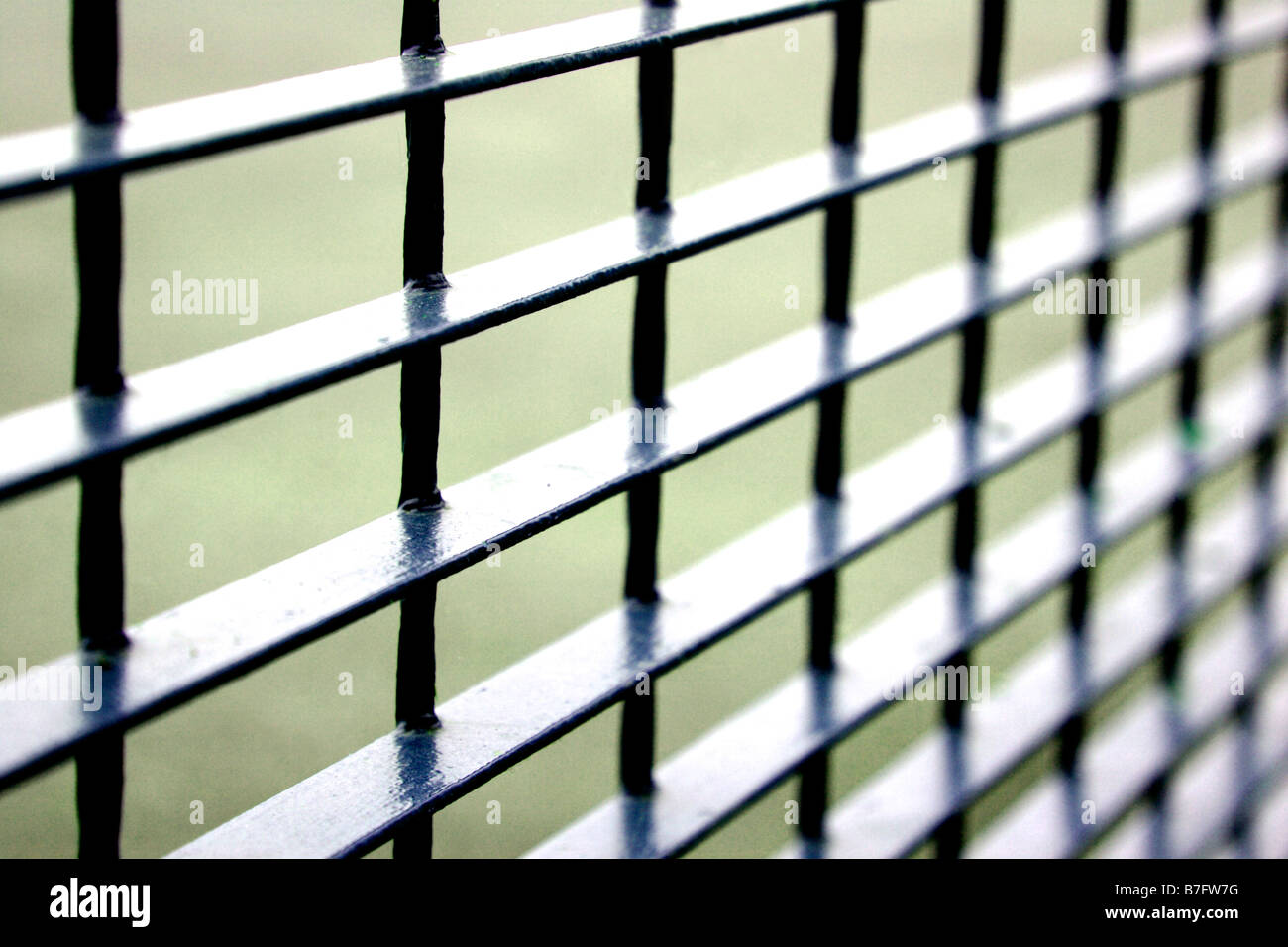 Metal fence detail close up Stock Photo