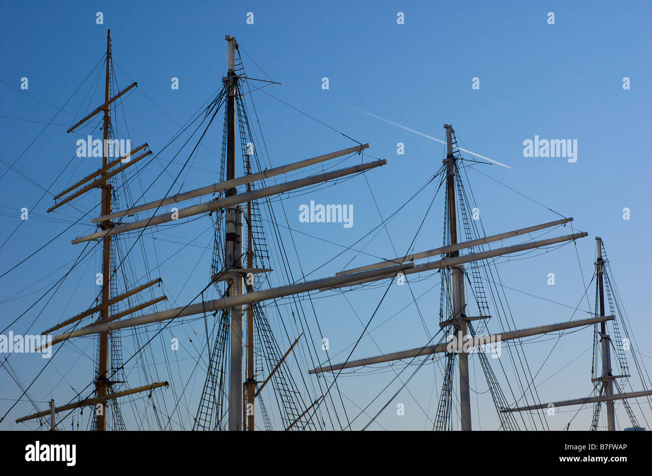 Sailing Mast against a blue sky Stock Photo