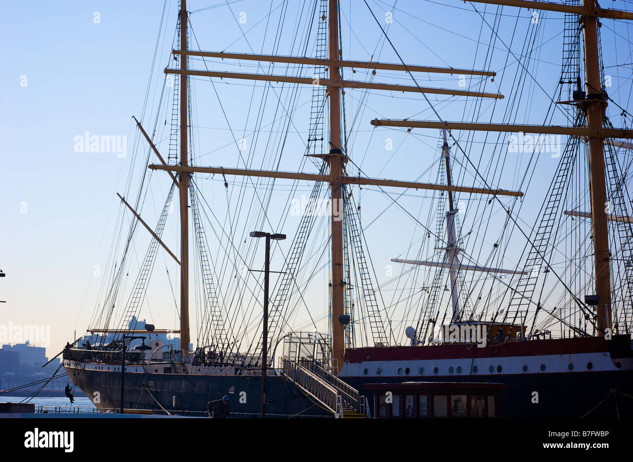 Peking Sailing Ship at South Street Seaport in New York City USA Stock Photo