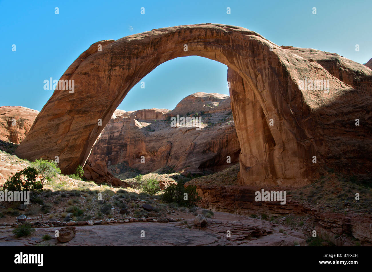 Rainbow Bridge the largest natural bridge in North America Lake Powell Utah USA Stock Photo