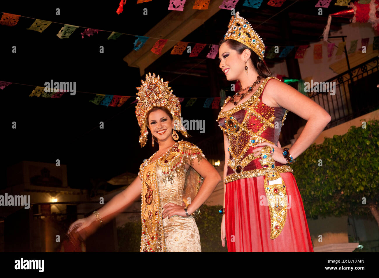 Beauty queens Old Town Plaza Machado Mazatlan Sinaloa Mexico Stock Photo