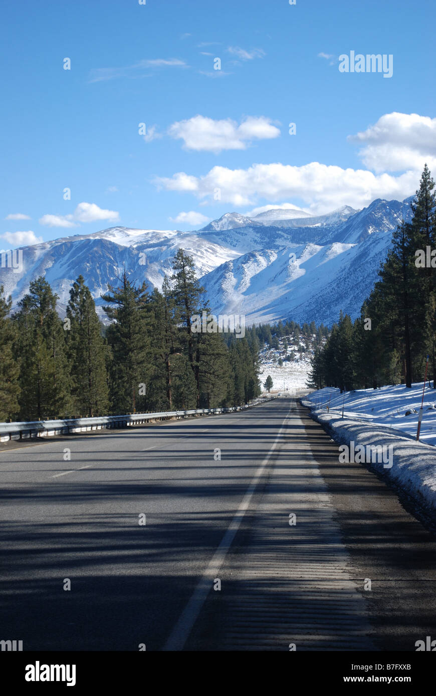 Eastern slope of the Sierra Nevada in California near Tom s Place and Mammoth on US highway 395 Stock Photo