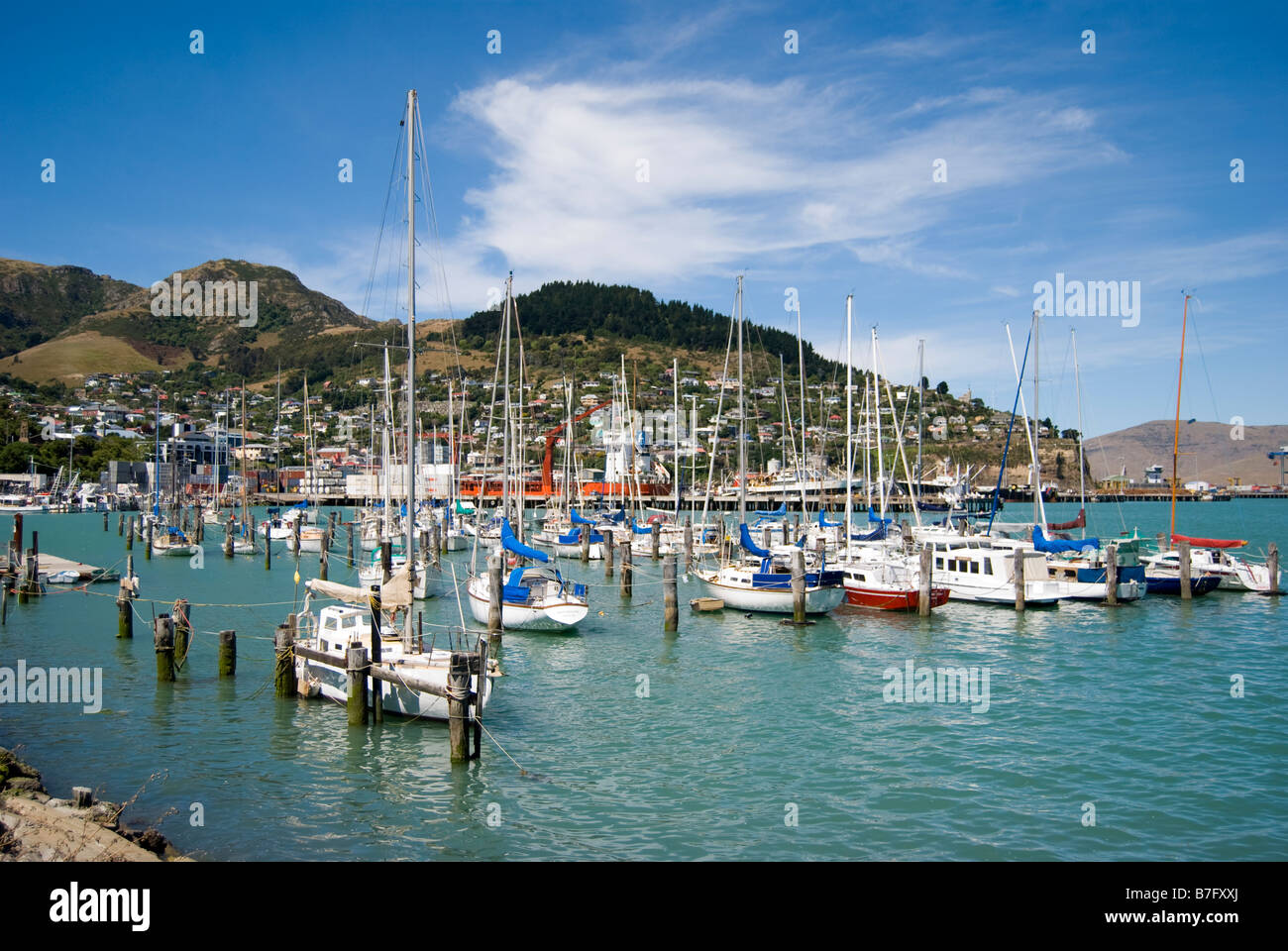 View of Port and Marina, Lyttelton Harbour, Lyttelton, Banks Peninsula