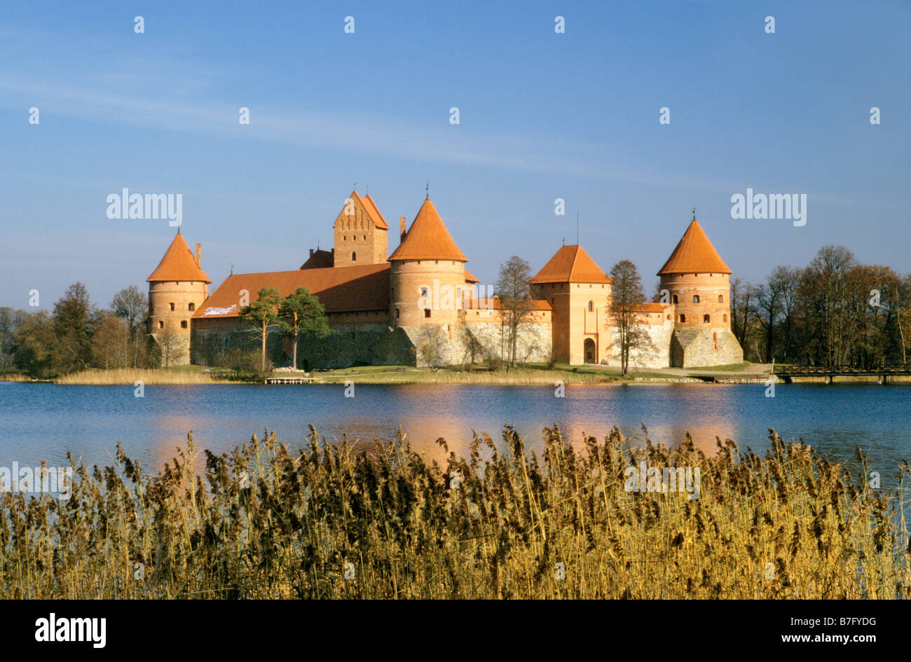 Island Castle at Lake Galve in Trakai Lithuania Stock Photo