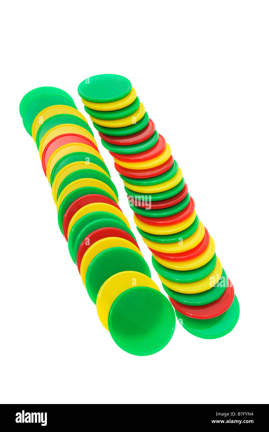 Rows of Game Chips Stock Photo Alamy
