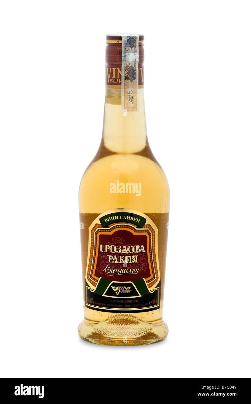 Bulgaria vini sliven grape rakia brandy special golden pale color green