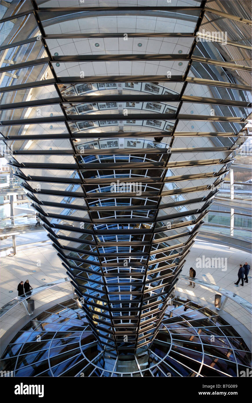Inside Sir Norman Foster's glass Dome on top of the Reichstag building Stock Photo