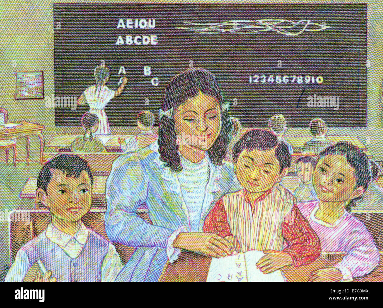Group of students with teacher Stock Photo - Alamy
