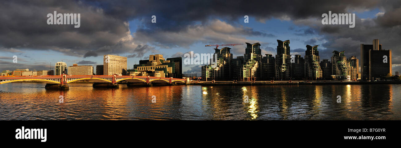 A stunning dramatic landscape of Vauxhall Bridge London. Picture by Patrick Steel patricksteel Stock Photo