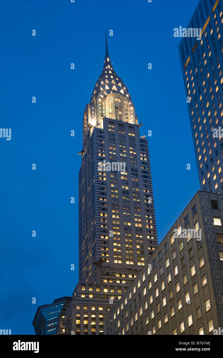 Chrysler Building at dusk Stock Photo