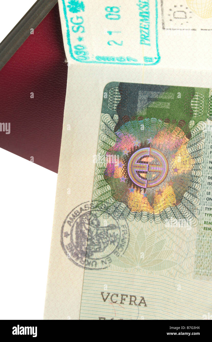 France passport stamp Cut Out Stock Images & Pictures - Alamy