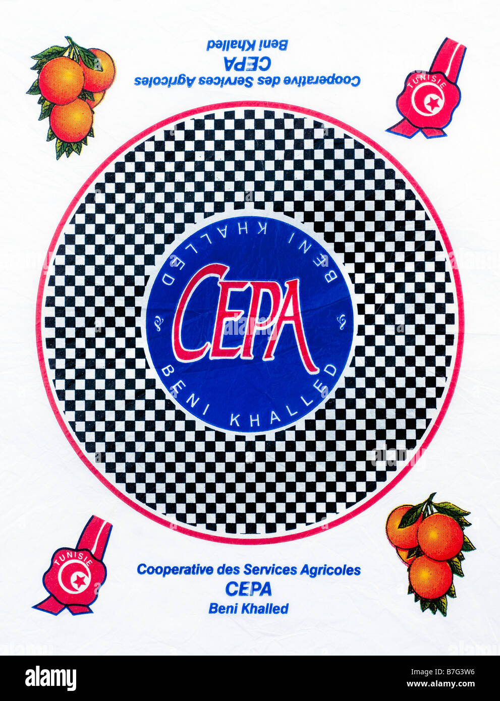 Printed ephemera / Citrus fruit wrapper from Tunisia Circular