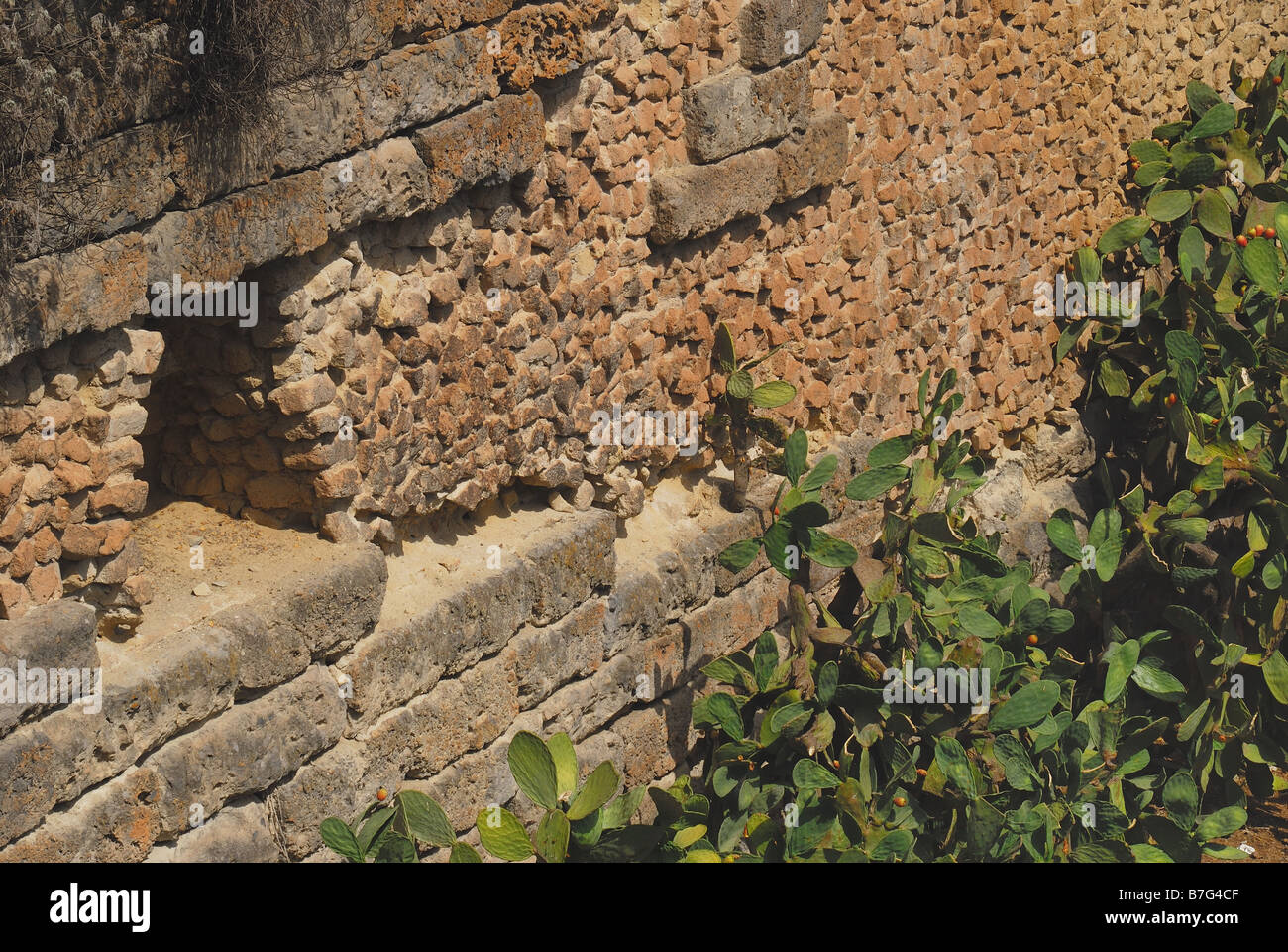 Italy,Campania, Campi Flegrei, the ruins of the acropolis of Cuma. Greek walls. Stock Photo