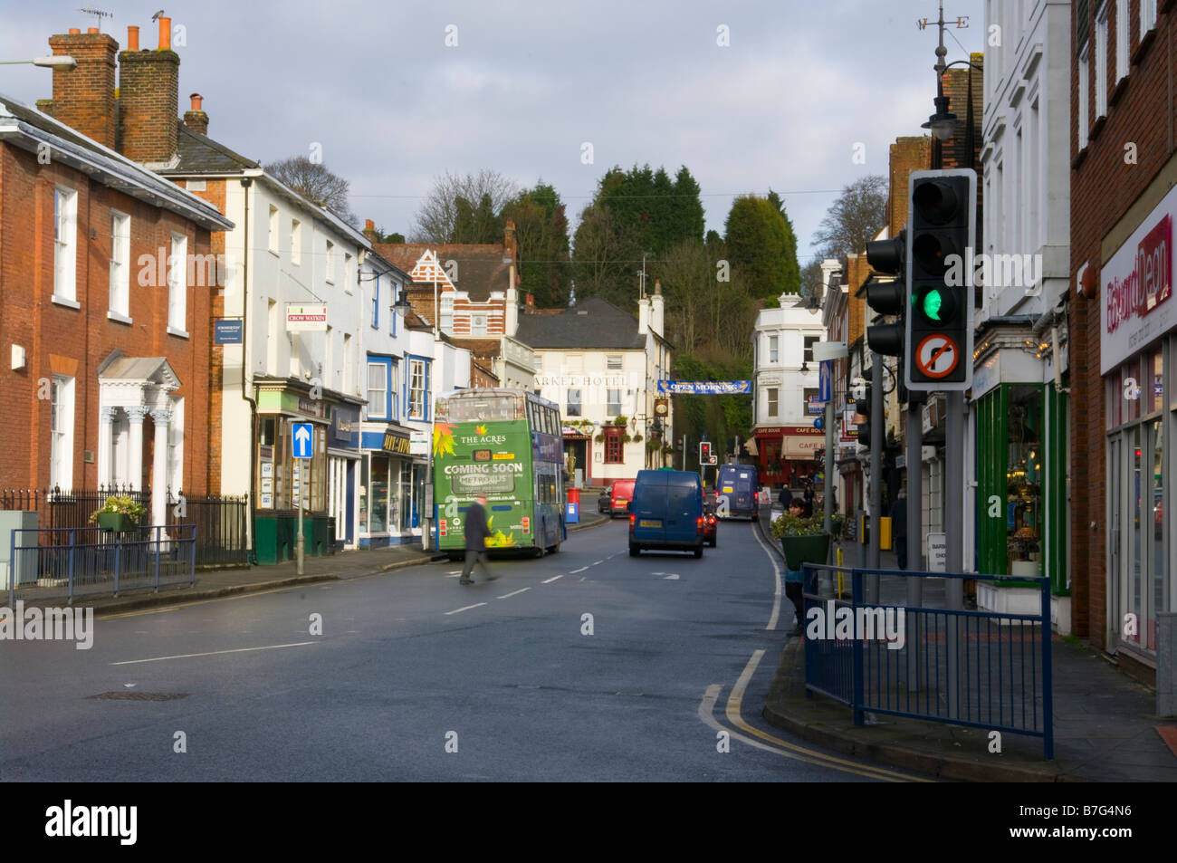 Bell Street Looking Up Towards The High Street Reigate Surrey Stock Photo